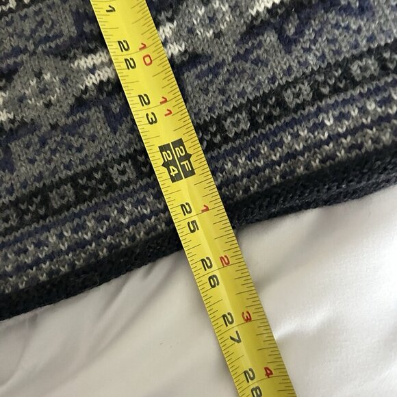 Vintage Jones Jeans Mens Large L Sweater 100% Wool Knit Snowflake Blue White - Picture 5 of 7